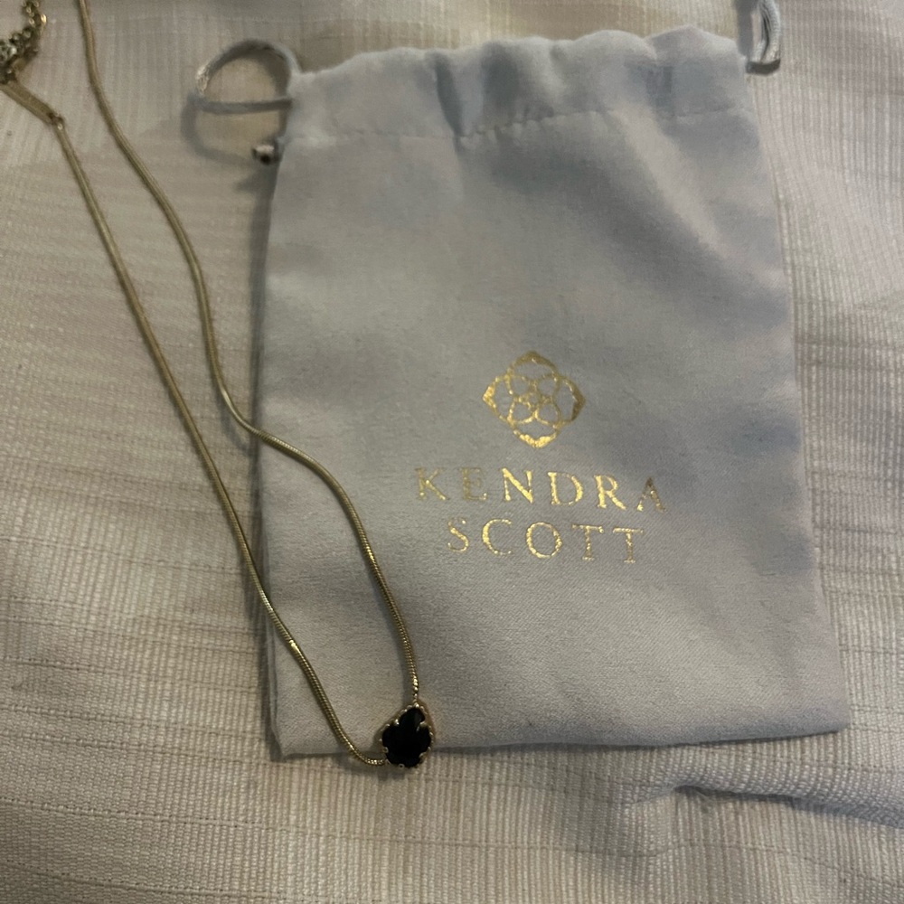 Kendra Scott Gold Necklace with black Pendant
